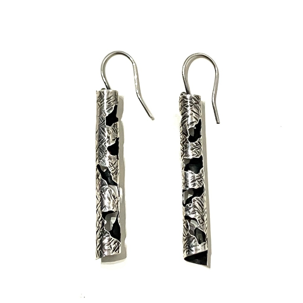 Sterling Silver Perforated Tube Earrings